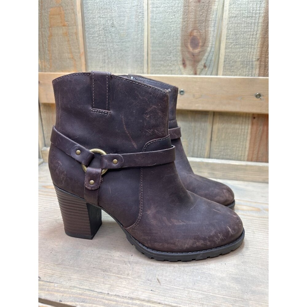 Clarks Verona Rock Womens Dark Brown Leather Fall Harness Boots Size US 7M